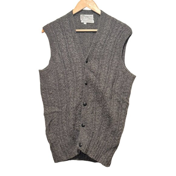 Vintage Pavo Real 100% Alpaca Wool Gray Womens Cardigan Sweater Vest Size Large - Picture 2 of 8